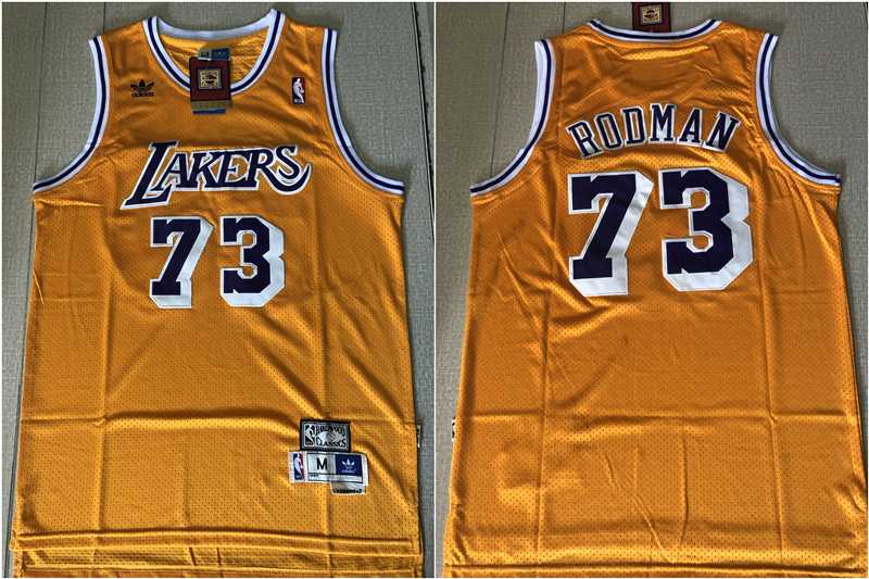 Lakers 73 Dennis Rodman Yellow Hardwood Classics Jersey,We sell and wholesale Lakers 73 Dennis Rodman Yellow Hardwood Classics Jersey on line form chian!